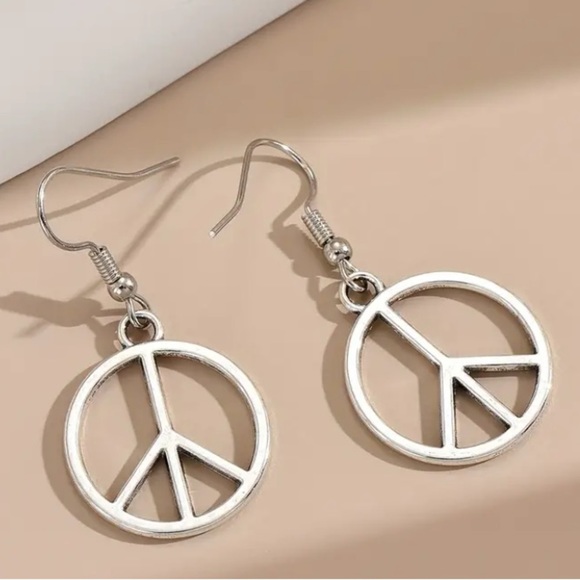 BOGO! Peace Sign dangle earrings NEW Boutique - Picture 3 of 5
